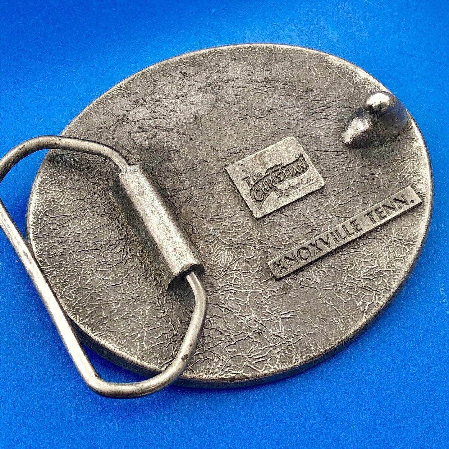 1982 Worlds Fair Logo Knoxville Tennessee Silver Tone Metal Oval Belt Buckle