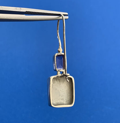 Designer 925 Sterling Silver Purple Drusy Quartz Amethyst Dangle Hook Earrings