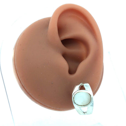 Designer 925 Sterling Silver Oval Mother of Pearl Drop Stud Earrings