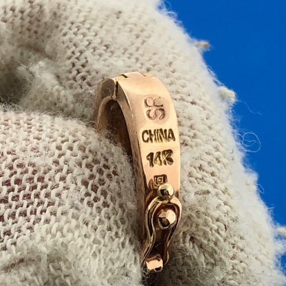 SR 14k Rose Gold Blue Tourmaline Ruby Diamond Faith Cross Pendant Enhancer