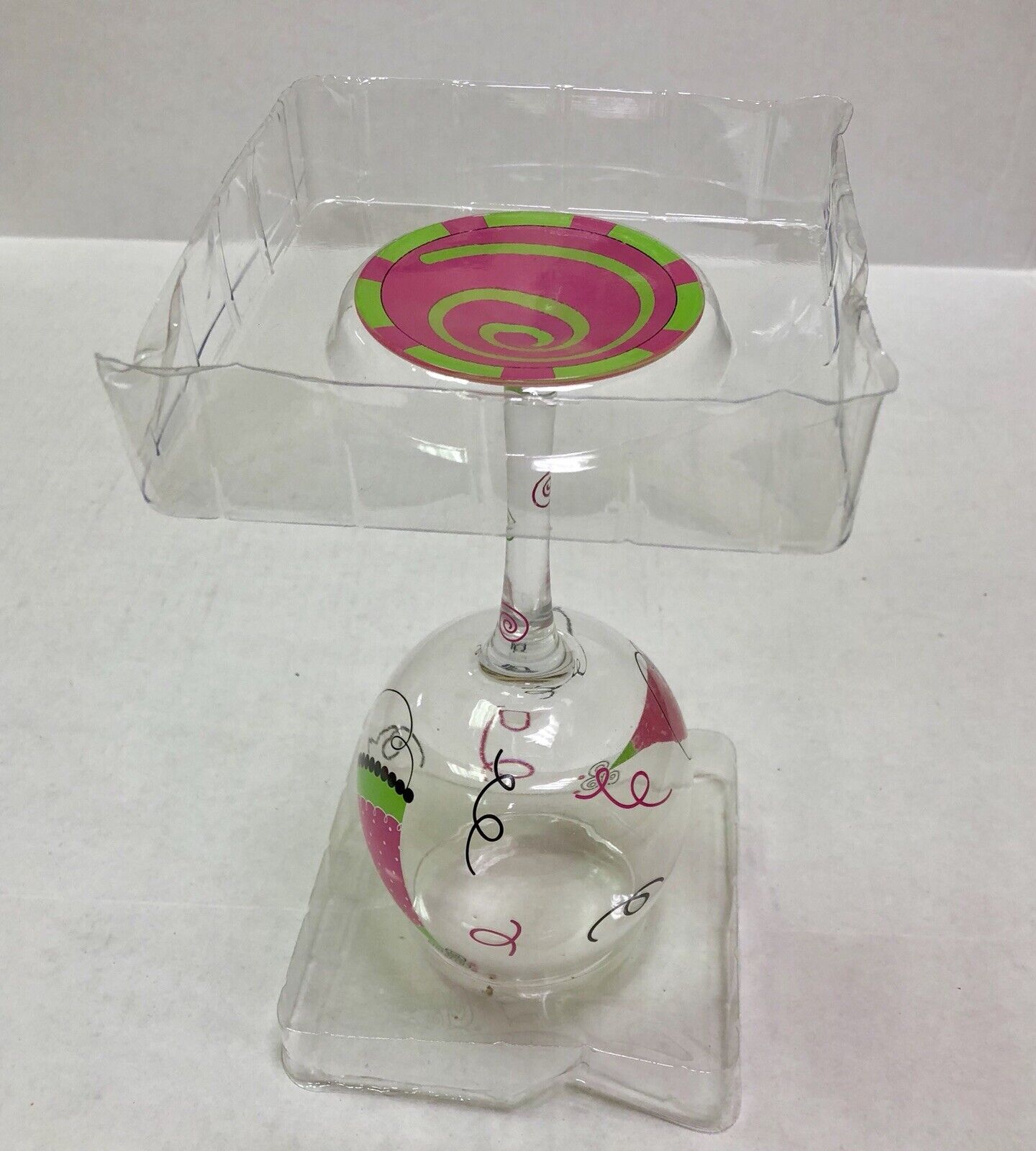 Main Street Collection MSC Hand Painted Birthday Hat Red Wine Glass New In Box