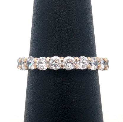 Designer 925 Sterling Silver Round Cubic Zirconia Eternity Anniversary Band Ring