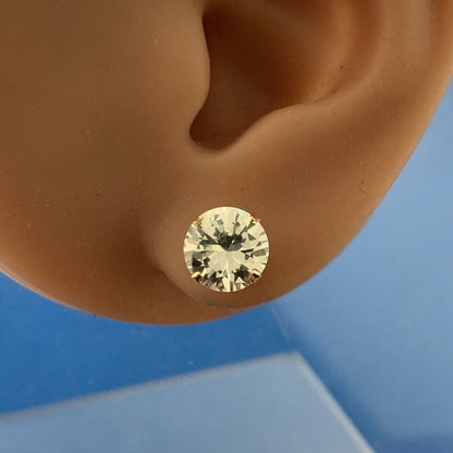 Jacmel Mauritius JCM 14K Yellow Gold Cubic Zirconia CZ Statement Stud Earrings