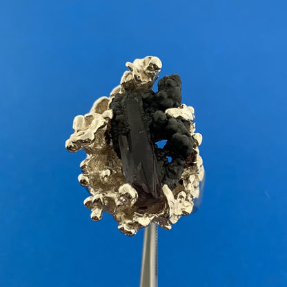 Artisan Sterling Silver Natural Ston\e Chunky Free Form Cast Statement Ring