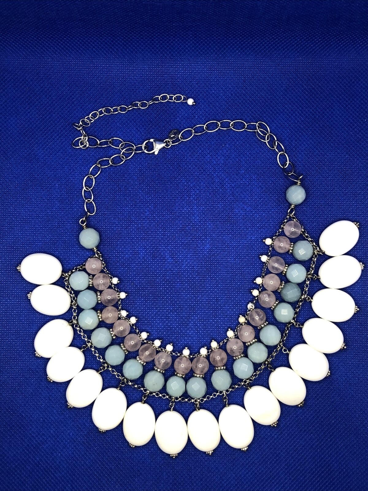 Ross Simons Rose Quartz Aventurine Milky Quartz Layered Collar Necklace
