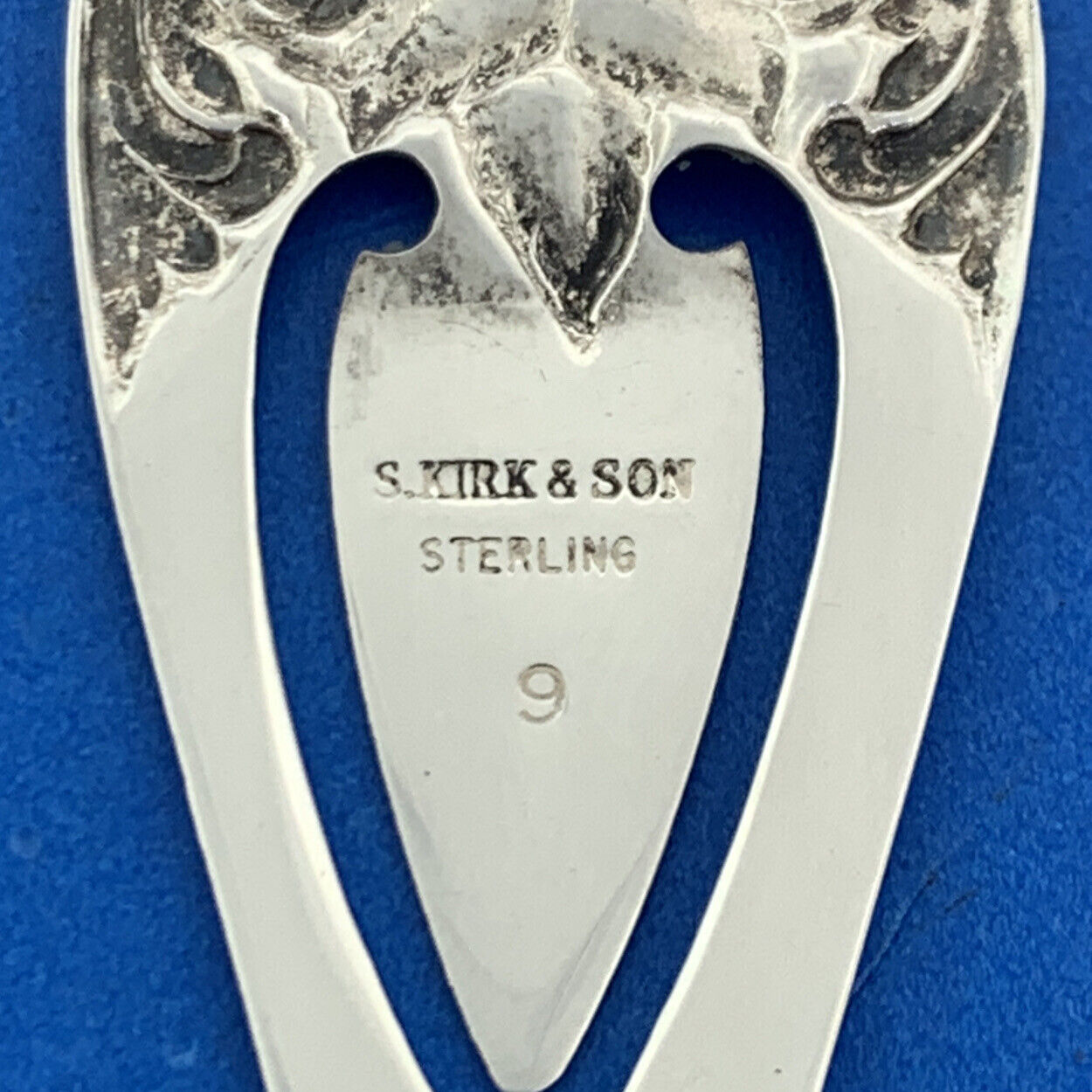 Vintage S Kirk & Sons 925 Sterling Silver Rose Repousse Pattern Book Mark