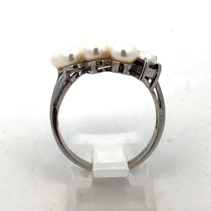 Designer Ross Simons 925 Sterling Silver Multi Gemstone Pearl Cluster Ring
