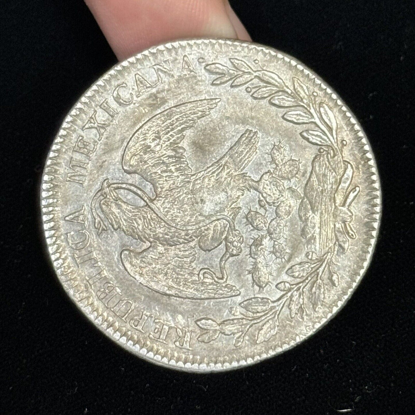 1825 Zs Zacatecas Mexico 8 Reales .903 Silver A.Z. Cap & Rays Libertad Coin