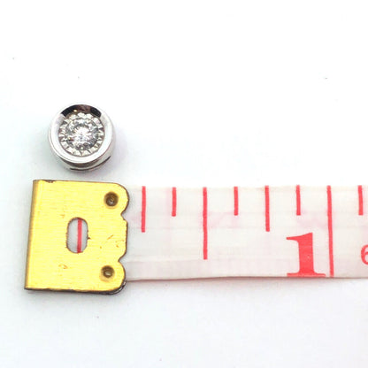 Designer ZEI 10K White Gold Diamond Solitaire Slide Charm Pendant