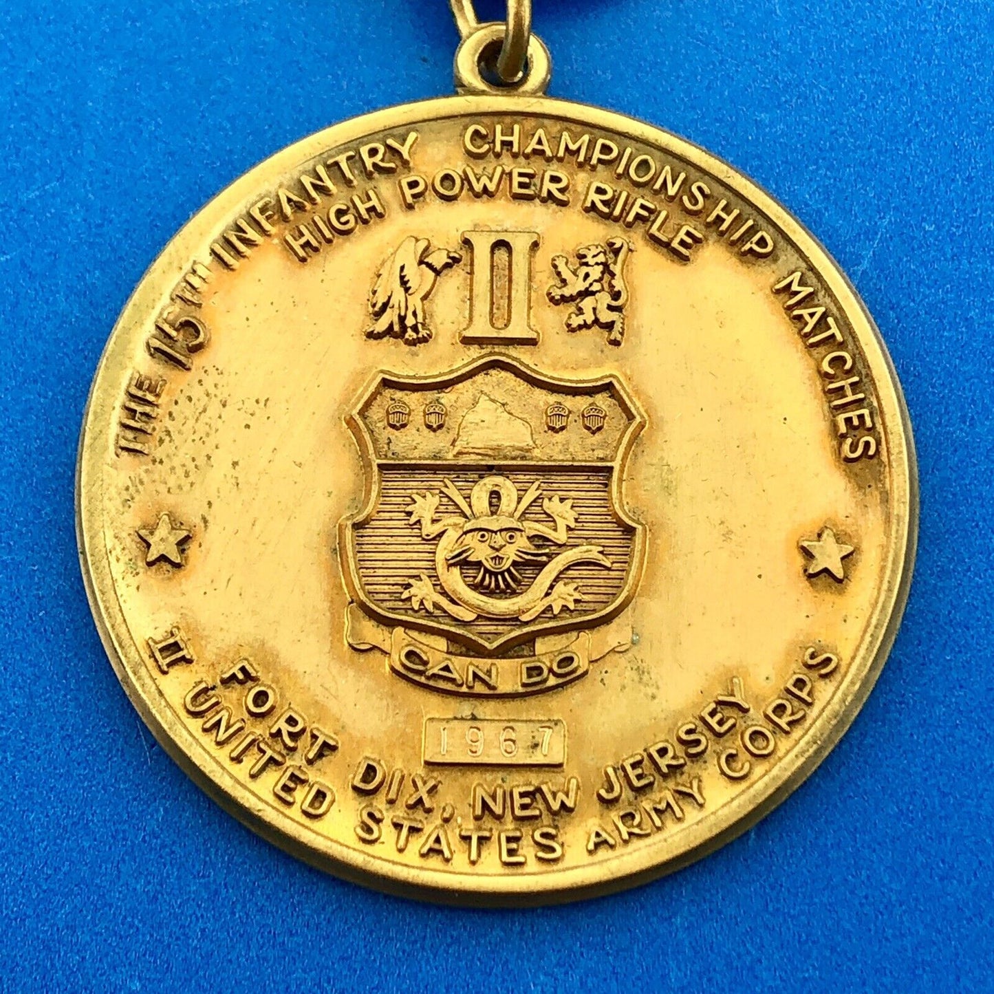 1967 US Army Corps Fort Dix NJ 15th Infantry Championship Matches Award Medal