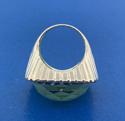 Paola Valentini Italy Sterling Silver 925 Faceted Green Amazonite Doublet Ring