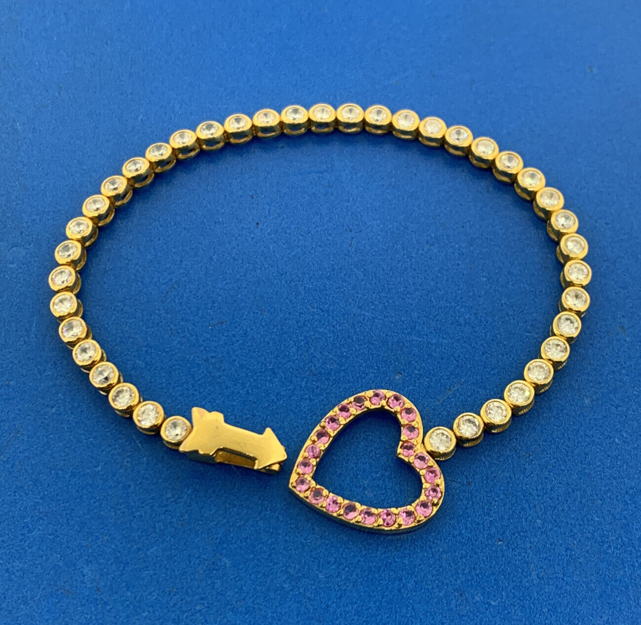 Joan Rivers Gold Tone Love Struck Crystal Heart Bracelet