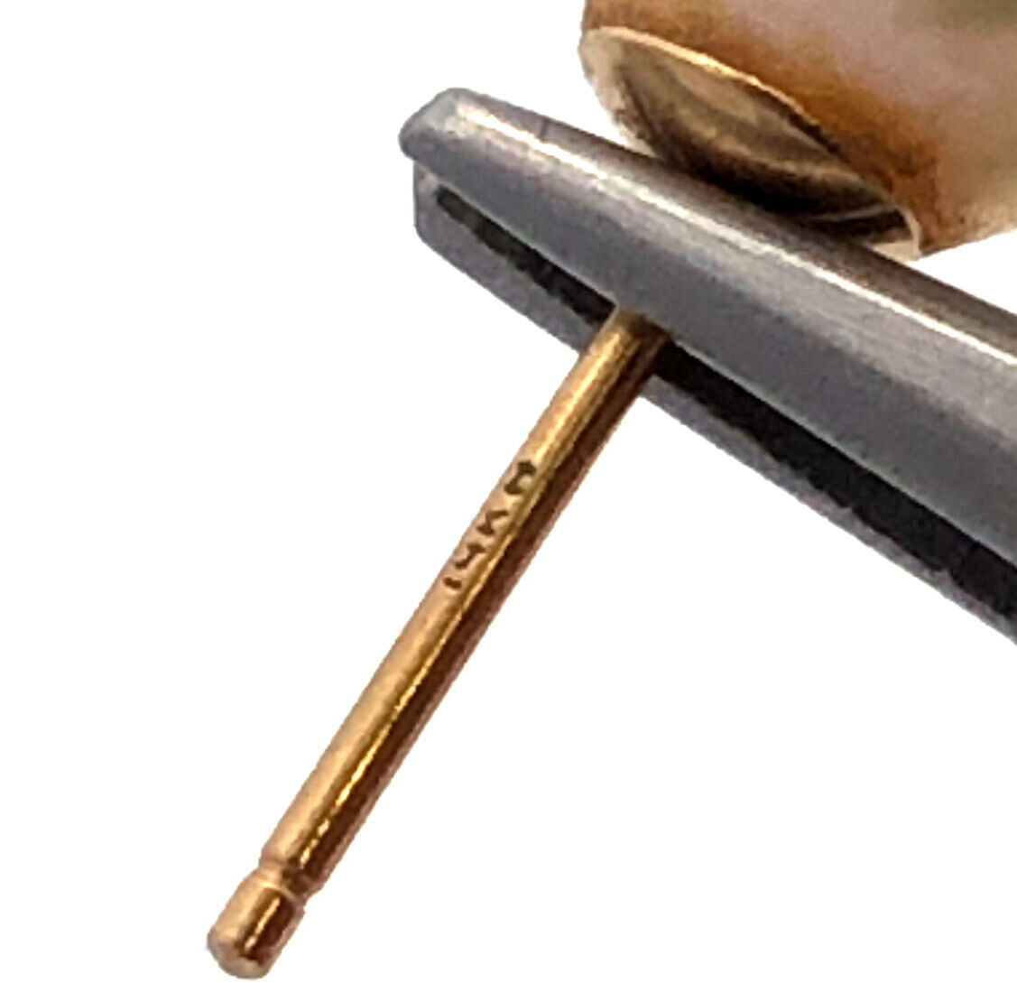 Designer 14K Yellow Gold Round Pearl Ball Stud Earrings