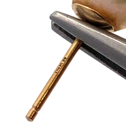 Designer 14K Yellow Gold Round Pearl Ball Stud Earrings