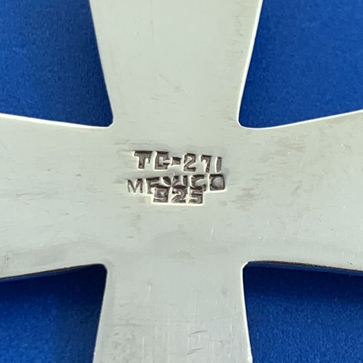 Taxco Mexico 925 Sterling Silver Black Onyx Large Ethnic Statement Cross Pendant