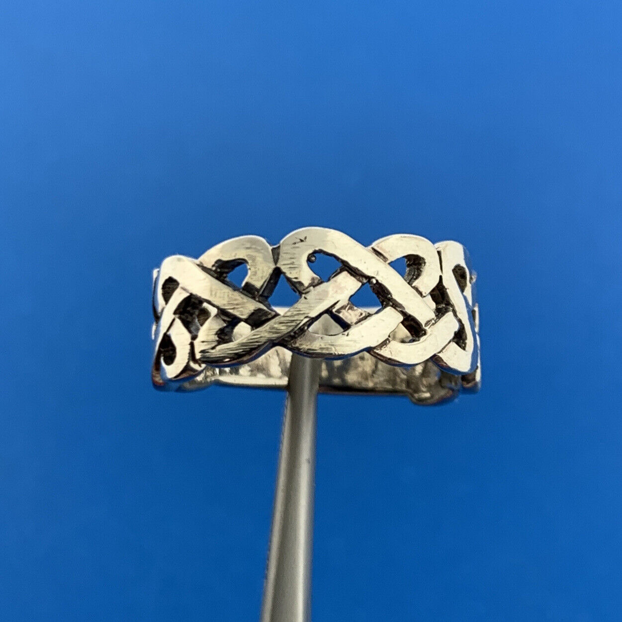 Vintage Sterling Silver 925 Modernist S Wave Cut Out Stackable Band Ring