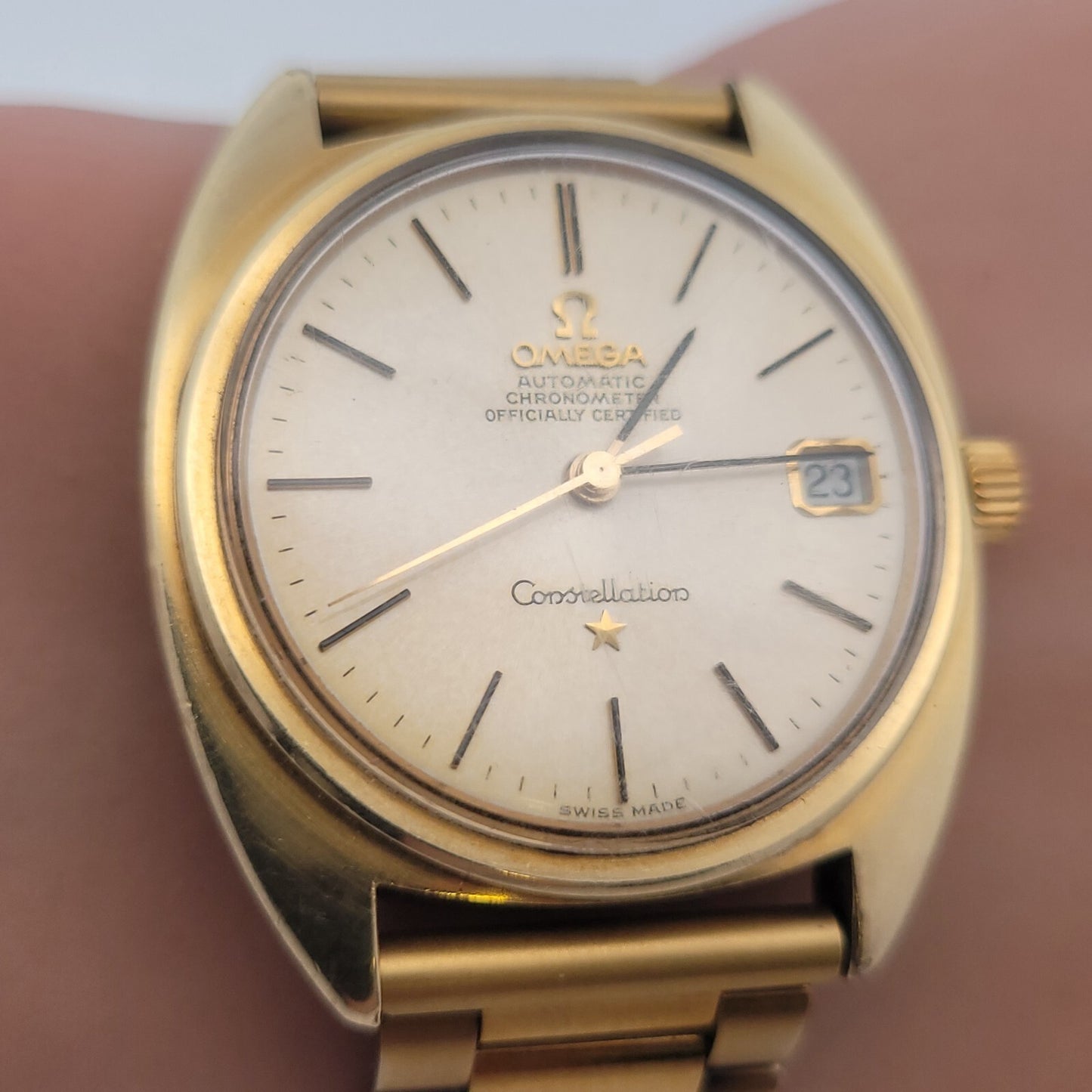 Omega Constellation Automatic Gold-Toned Stainless Men's Watch Ref# 168.017