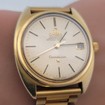 Omega Constellation Automatic Gold-Toned Stainless Men's Watch Ref# 168.017