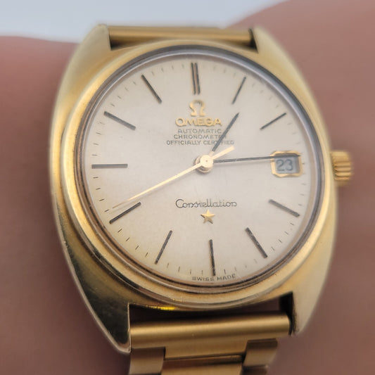 Omega Constellation Automatic Gold-Toned Stainless Men's Watch Ref# 168.017