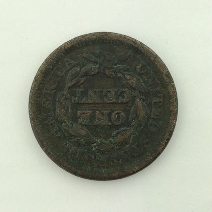 1854 P Liberty Head Braided Hair Large Copper Cent Better Philadelphia Mint Coin