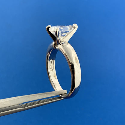 Designer SW Sterling Silver 1.5tcw CZ Cubic Zirconia Pear Engagement Style Ring