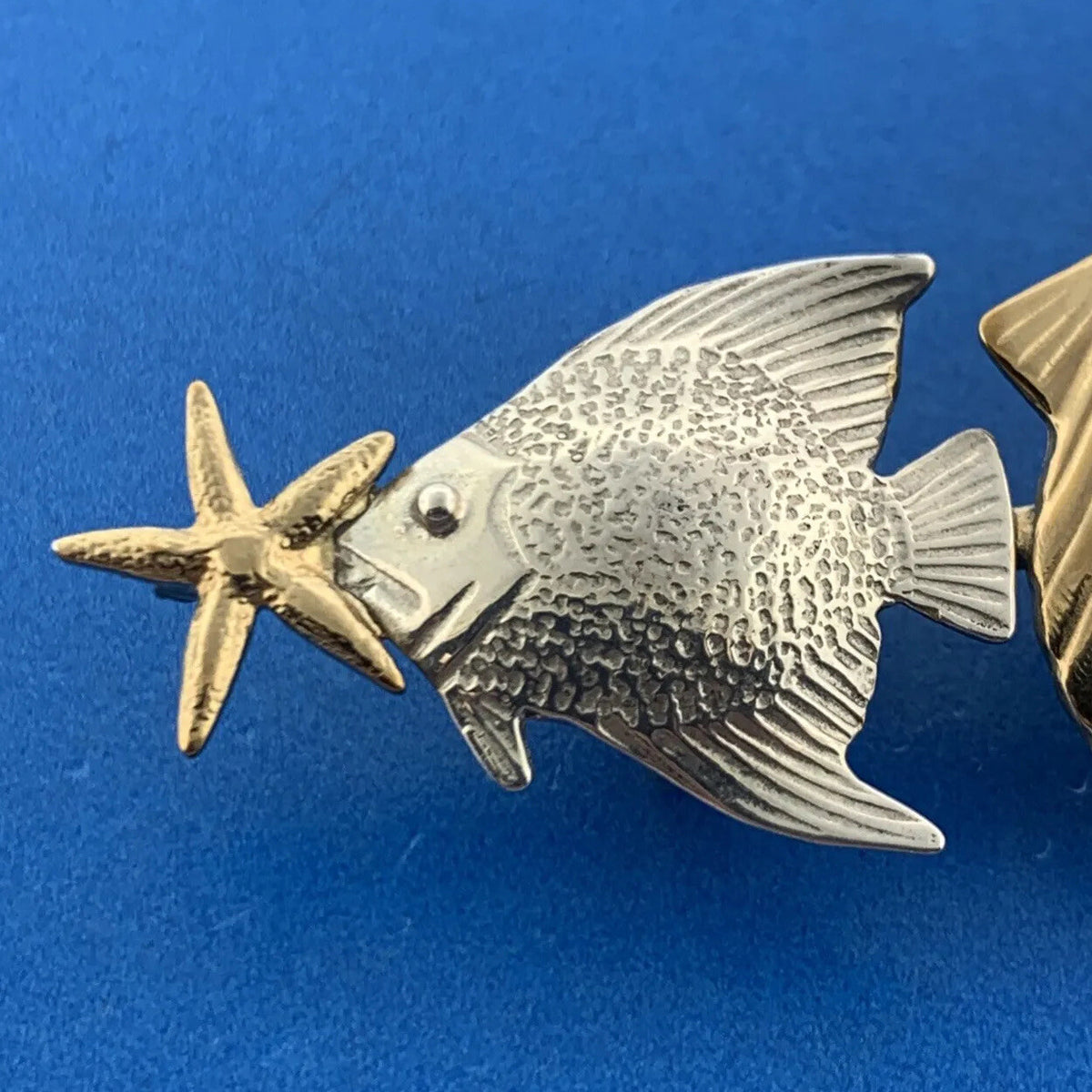 Courtney Peterson 925 Sterling Silver Two Tone Fish Shell Ocean Slide Pendant