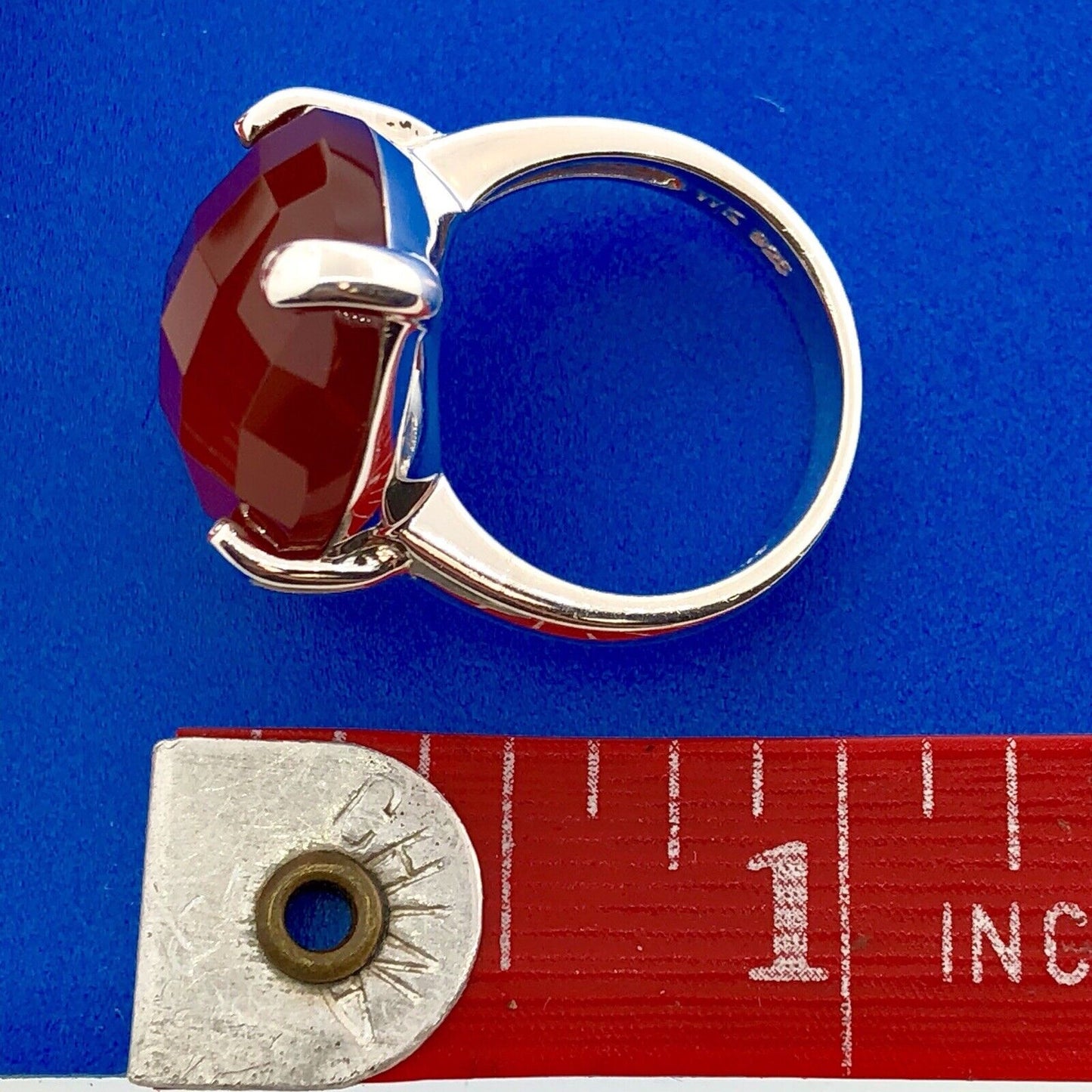 Designer Whitney Kelly WK 925 Sterling Silver Carnelian Solitaire Statement Ring