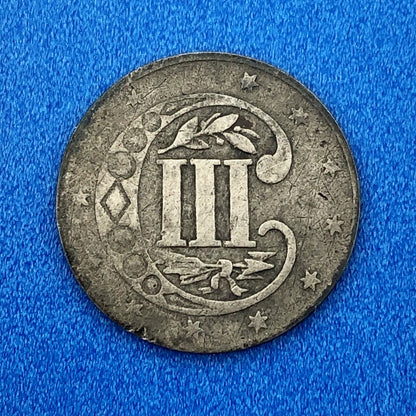 1857 P 3 Cent Silver Three Cent Piece Trime Better Key Philadelphia Mint Coin