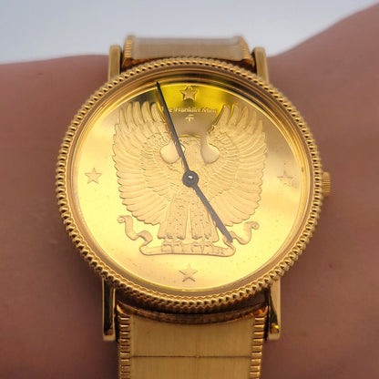 1989 Franklin Mint 925 Sterling Silver Vermeil Box Eagle Watch Parts Only