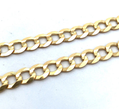 Designer RCI 10K Yellow Gold Curb Link 22" 7 mm Chain Necklace