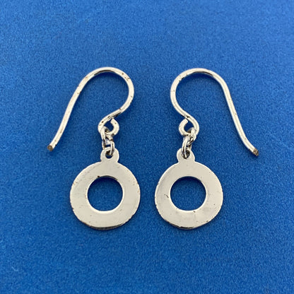 Designer 925 Sterling Silver Highly Polished Donut Hole Petite Hoop Earrings