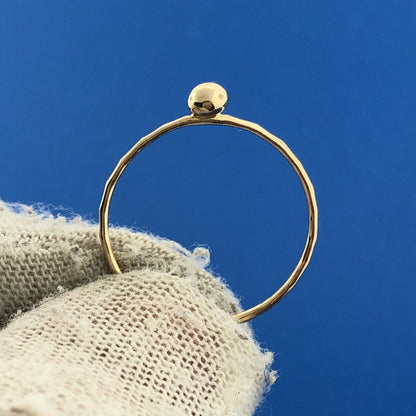Gorgeous 14k Yellow Gold Sphere Bead Precious Small Ring Size 6.5