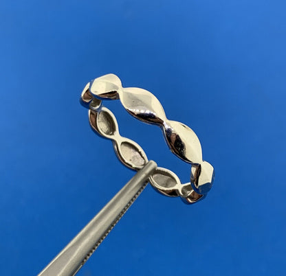 Designer 925 Sterling Silver Textured Polished Wedding Band Ring