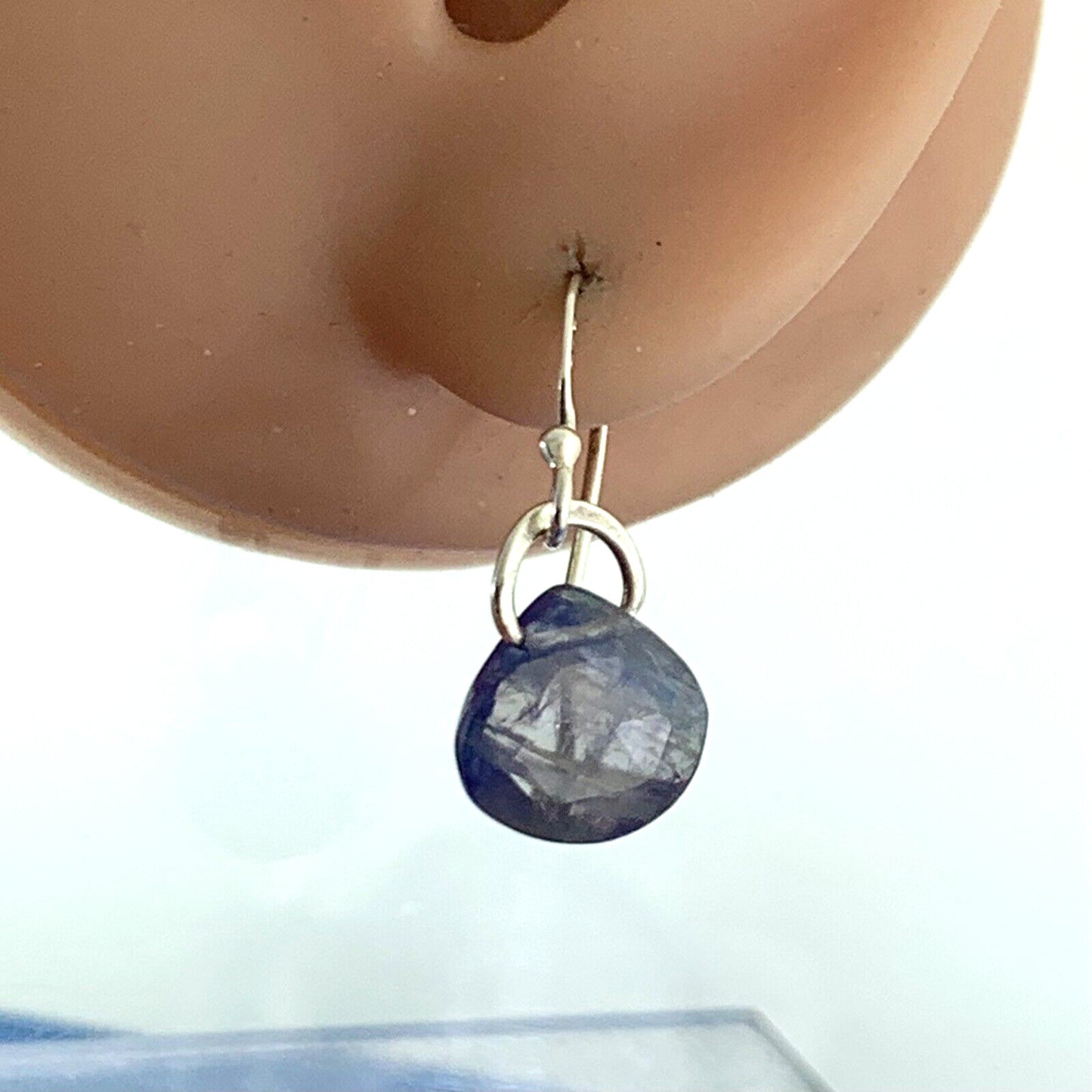 925 Sterling Silver Pear Cushion Cut Tanzanite Drop Dangle Hook Earrings