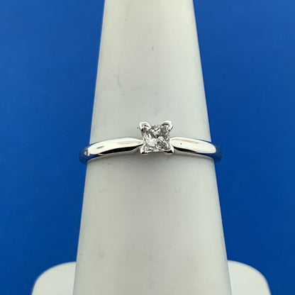 Designer 14K White Gold Princess Diamond Solitaire Engagement Ring