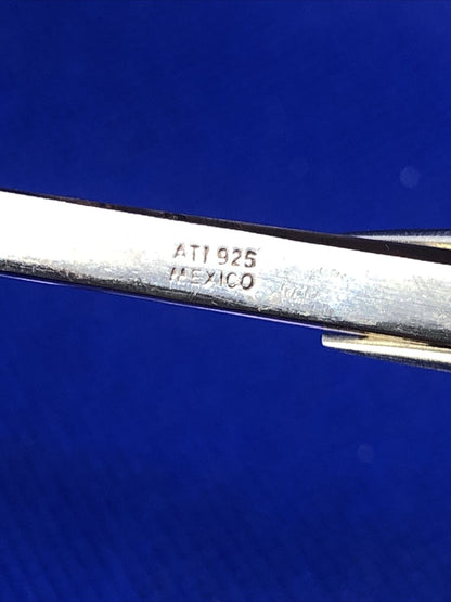 Designer ATI 925 Sterling Silver Rose Bud Flower In Resin Long Oval Pendant