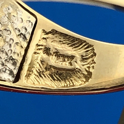 Designer 14K Yellow White Gold Diamond Cut Lattice Work Illusion Dome Ring