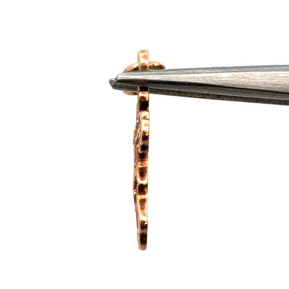 Designer 14K Yellow Gold Catholic Cross Crucifix Reversible Pendant