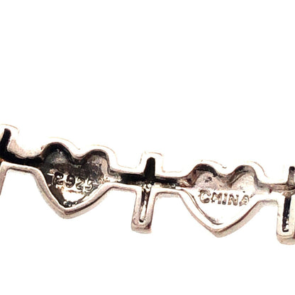 Designer R 925 Sterling Silver Cross Heart Love Stackable Round Bangle Bracelet