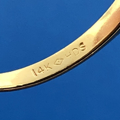 Designer HDS 14K Yellow Gold Diamond Solitaire Accents Engagement Ring