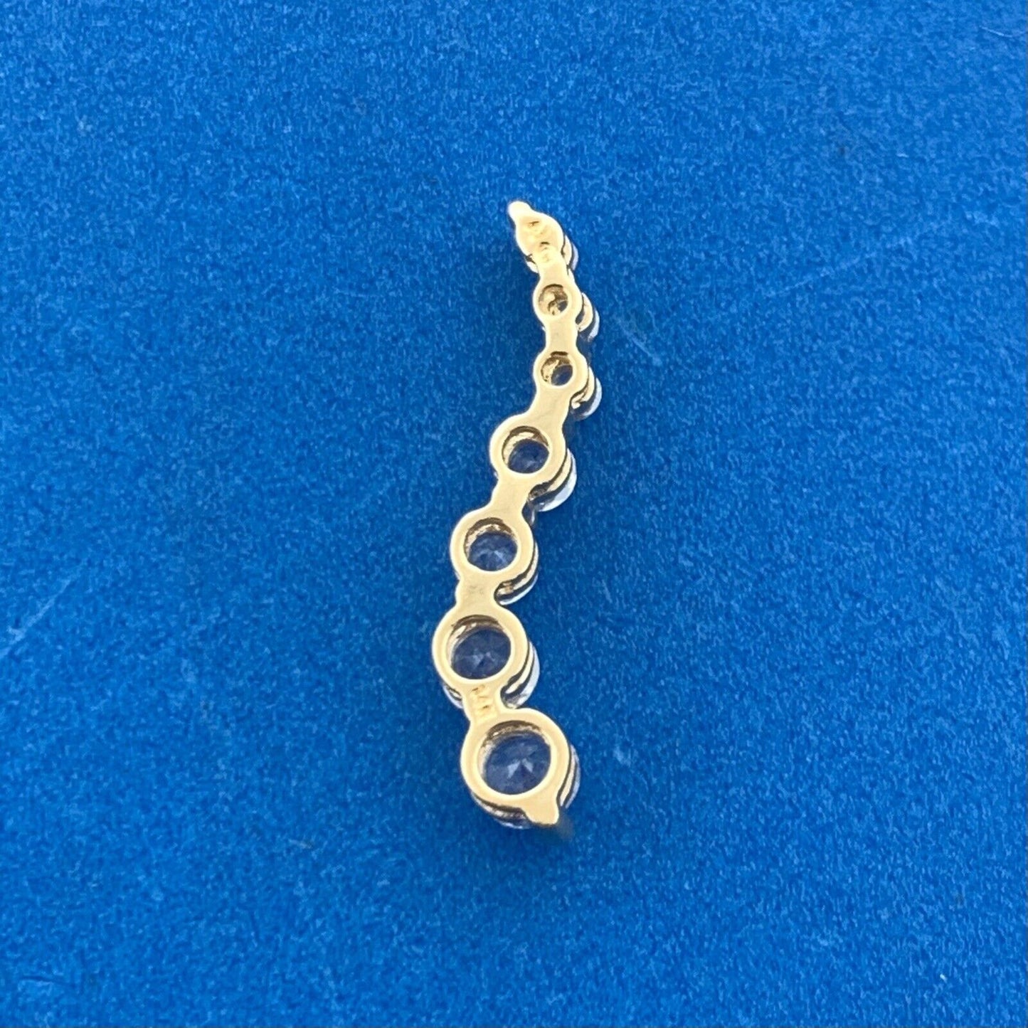 14K Yellow Gold White Sapphire September Occasion Bridal Eternity Pendant