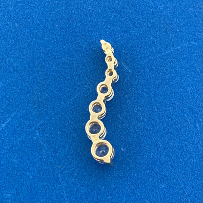 14K Yellow Gold White Sapphire September Occasion Bridal Eternity Pendant
