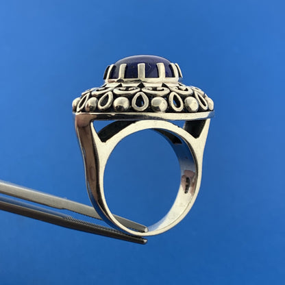 Designer Doug Paulus DP Sterling Silver Lapis Lazuli Statement Cocktail Ring