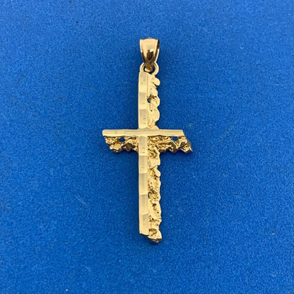 Designer 14K Yellow White Gold Reversible Cross Statement Pendant