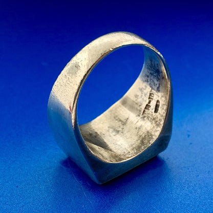 Vintage Taxco Mexico TH-107 Sterling Silver Malachite Men's Statement Dome Ring