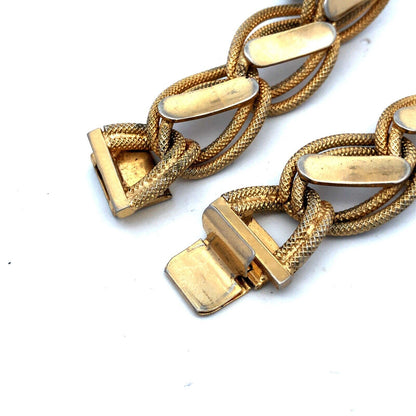 Mid Century Hobe Gold Tone Oval Fancy Link Fabulous Statement Choker Necklace