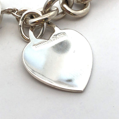925 Sterling Silver Designer Tiffany & Co Engravable Heart Tag Toggle Necklace