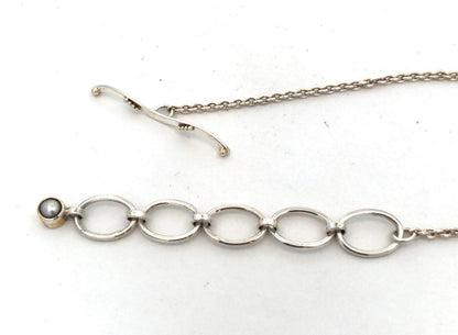 Designer Doug Paulus 925 Sterling Silver Blue Larimar Aquamarine Pearl  Necklace