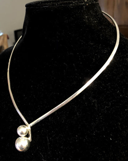 Designer Gems TV Promise 925 Sterling Silver Wire Collar Necklace #60442