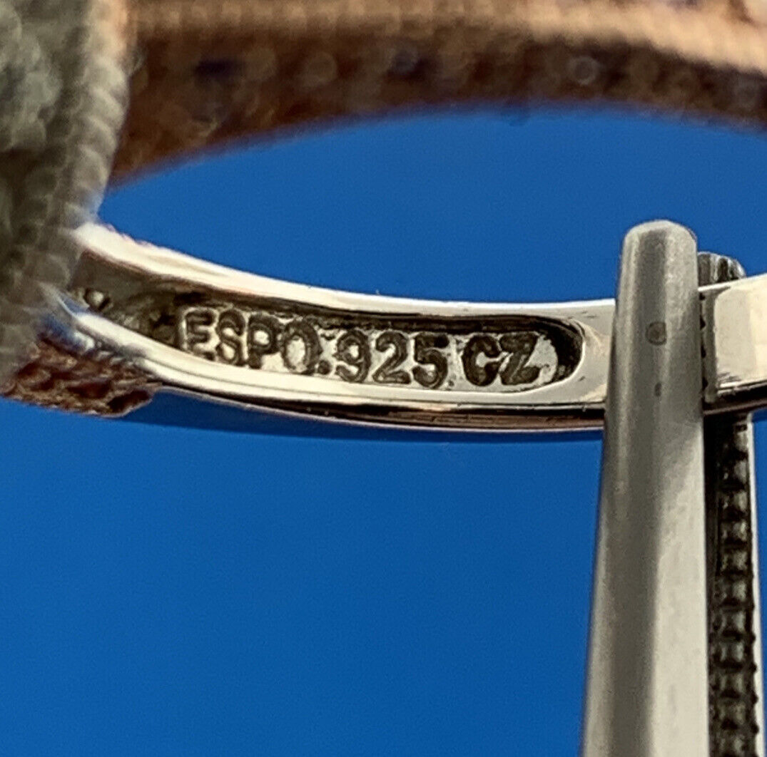 Joseph Esposito Sterling Silver Rose Vermeil Canary Cubic Zirconia Accents Ring